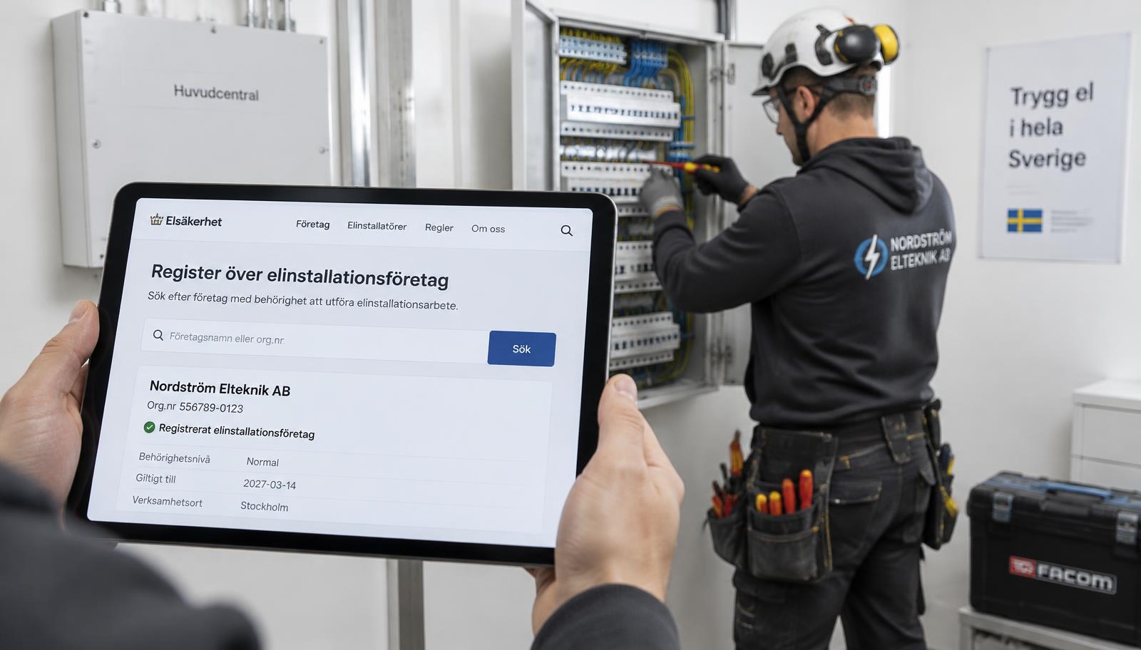 Digital kontroll av auktoriserad elinstallatör och behörighet hos Elsäkerhetsverket