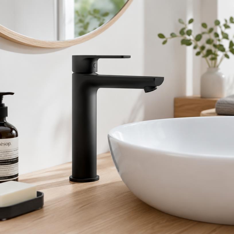 Badrumsblandare i skandinavisk design – exempel på partnerbild
